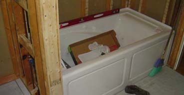 Bathtub installed