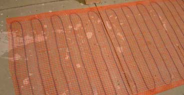 Underfloor heating mesh.