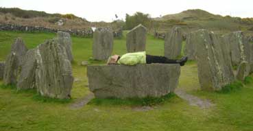 Young virgin awaits sacrifce at Drombeg.