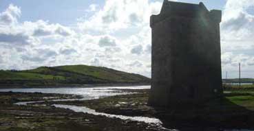 Rockfleet Castle at low tide.