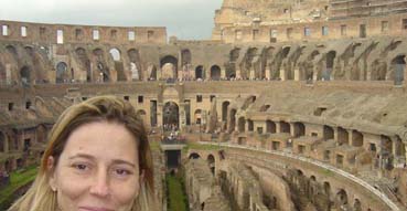 Cute spectator in the Colosseum.