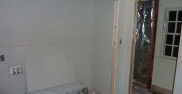 Drywall up for laundry and bath