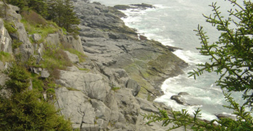 Rocky coastline of Monhegan Island.