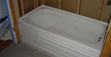 Bathtub installed