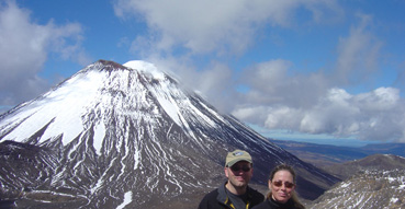 View of Mount Ngauruhoe from the highest point during our hike.