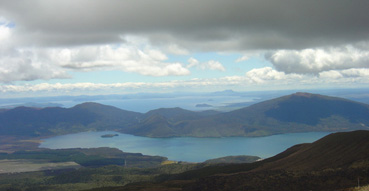 Lake Taupo seen from the Tongariro Crossing.