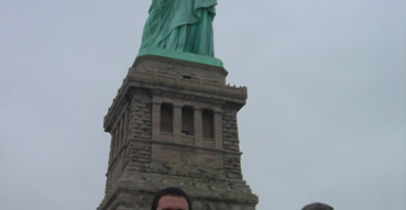 The Gracyalnys and Lady Liberty.