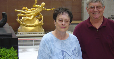 Eric's parents in Rockefeller Center.