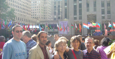 Catching a breather in Rockefeller Center.