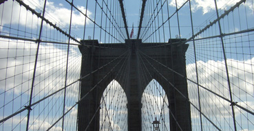 Cables on the Brooklyn Bridge.