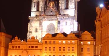 Church of Our Lady before Týn at night.
