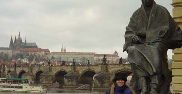 View of Prague Castle and Charle's Bridge.