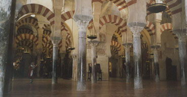 Inside the Mezquita in Cordoba.