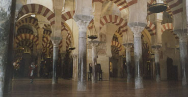 Inside the Mezquita in Cordoba.
