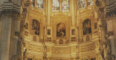 Inside the cathedral in Granada.