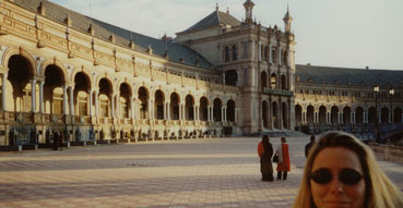 Sam in front of the Plaza de Espaa.