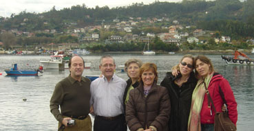 The Bilbaos take a break in a small harbor.