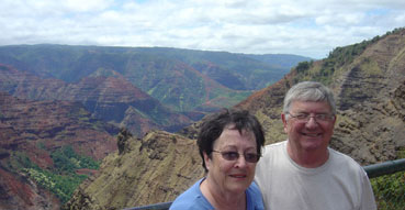 Mom and Dad in Waimea Canyon.