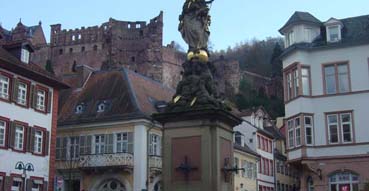 View of Heidelberg Castle from town.