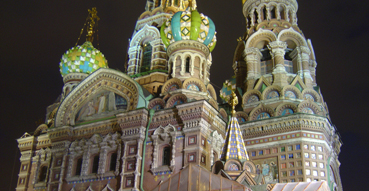 Church on Spilled Blood at night.