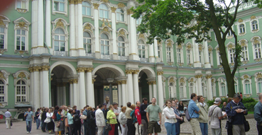 The line at the Hermitage.