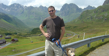 Eric and Jake by the road in Silvretta.