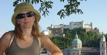 Sam with Salzburg castle in background.